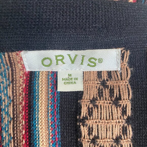 EUC ORVIS Multi-Colored Long Cardigan Sweater sz M - Picture 6 of 6